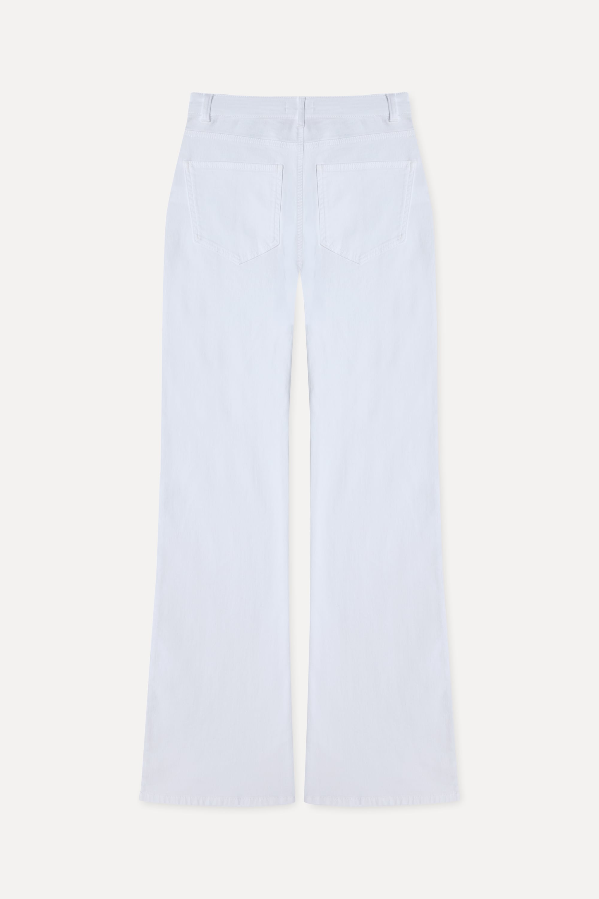 Kadın Kırık Beyaz Cep Detaylı Flare Fit Pantolon