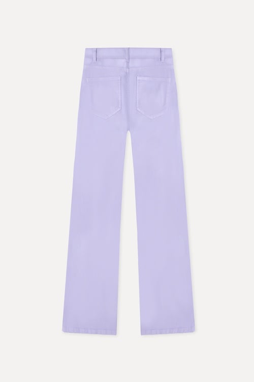 Kadın Lila Cep Detaylı Flare Fit Pantolon