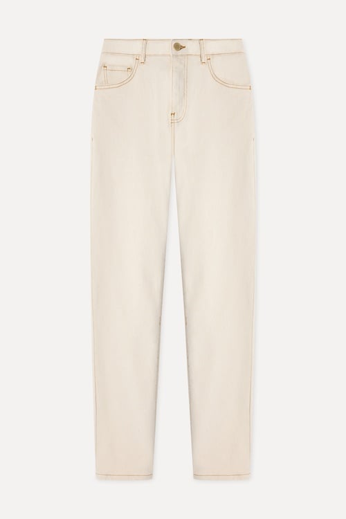 Kadın Ekru Straight Fit Pantolon