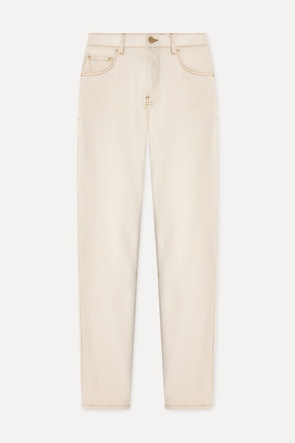 Kadın Ekru Straight Fit Pantolon