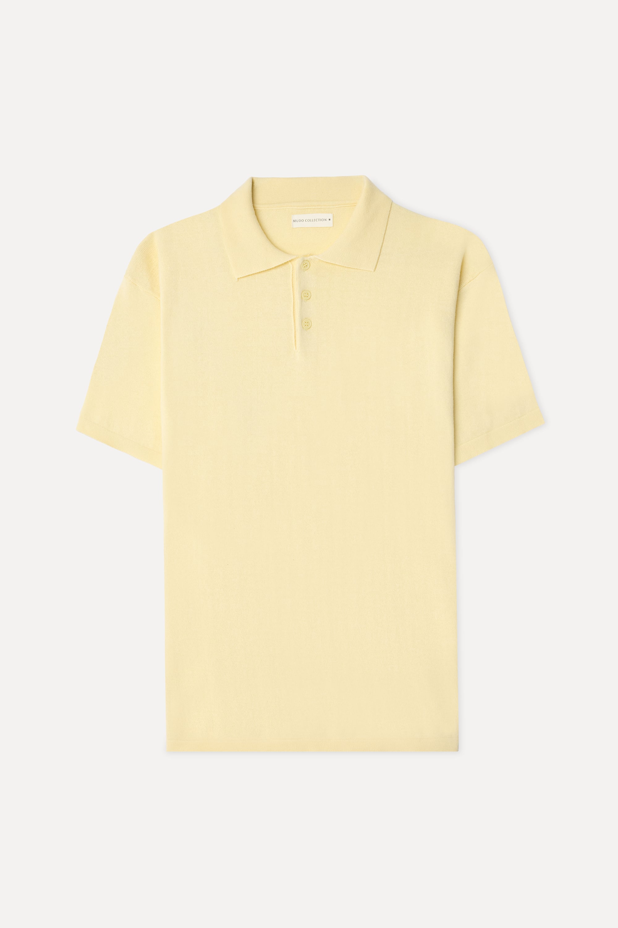 Erkek Sarı Comfort Fit Polo Yaka Kısa Kollu Triko Kazak