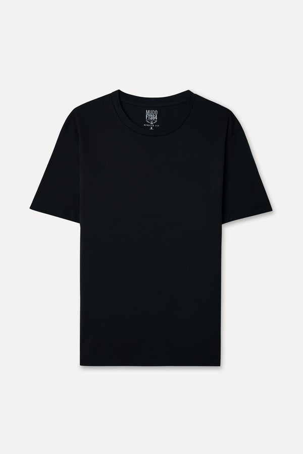 Erkek Siyah Bisiklet Yaka T-Shirt
