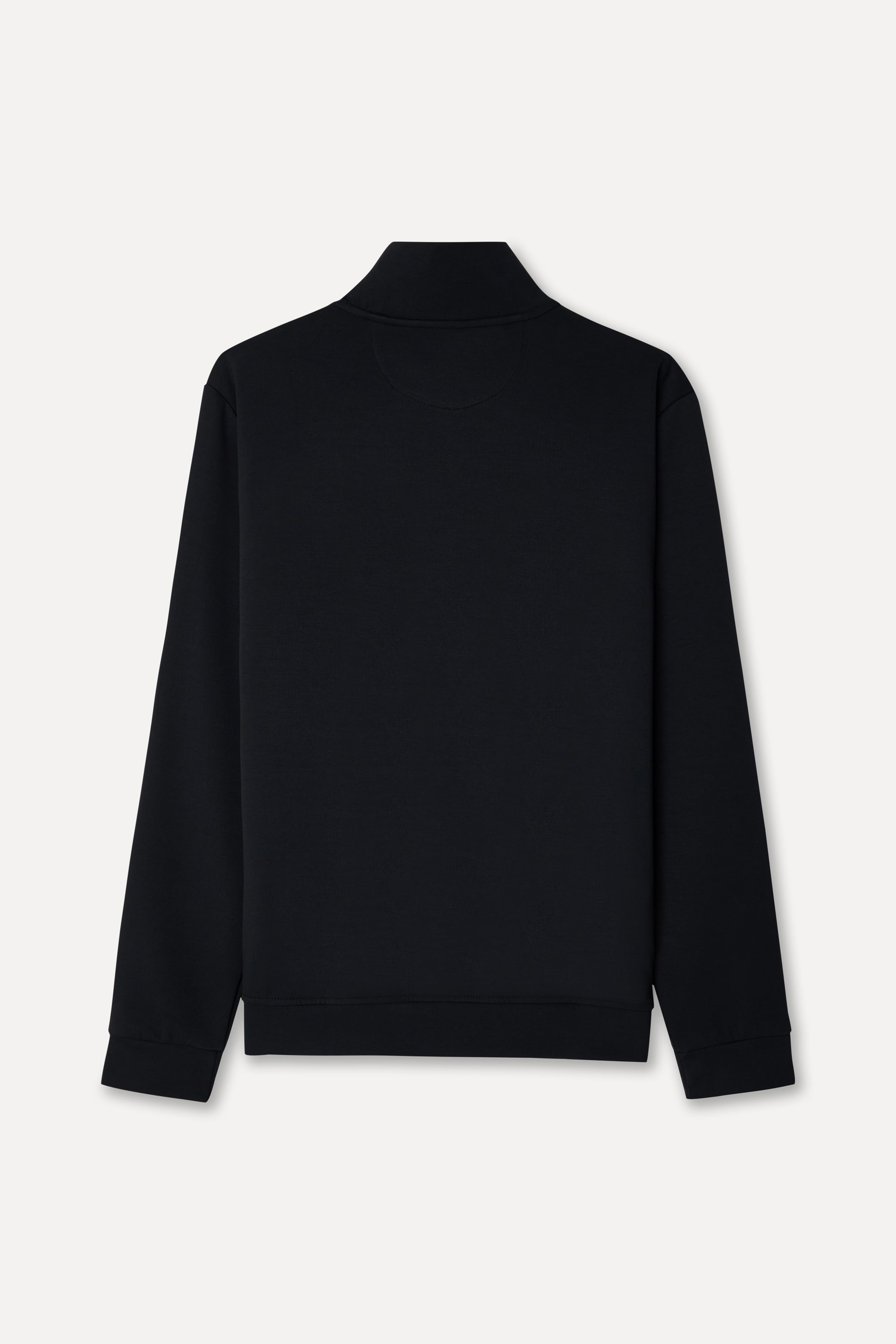 Erkek Siyah Fermuarlı Dik Yaka Sweatshirt