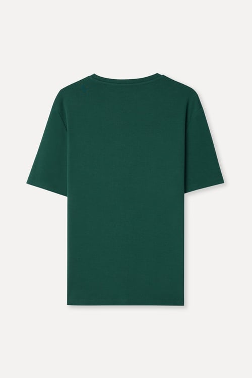 Erkek Yeşil Bisiklet Yaka T-Shirt