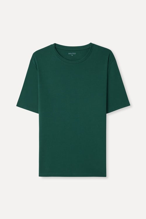 Erkek Yeşil Bisiklet Yaka T-Shirt