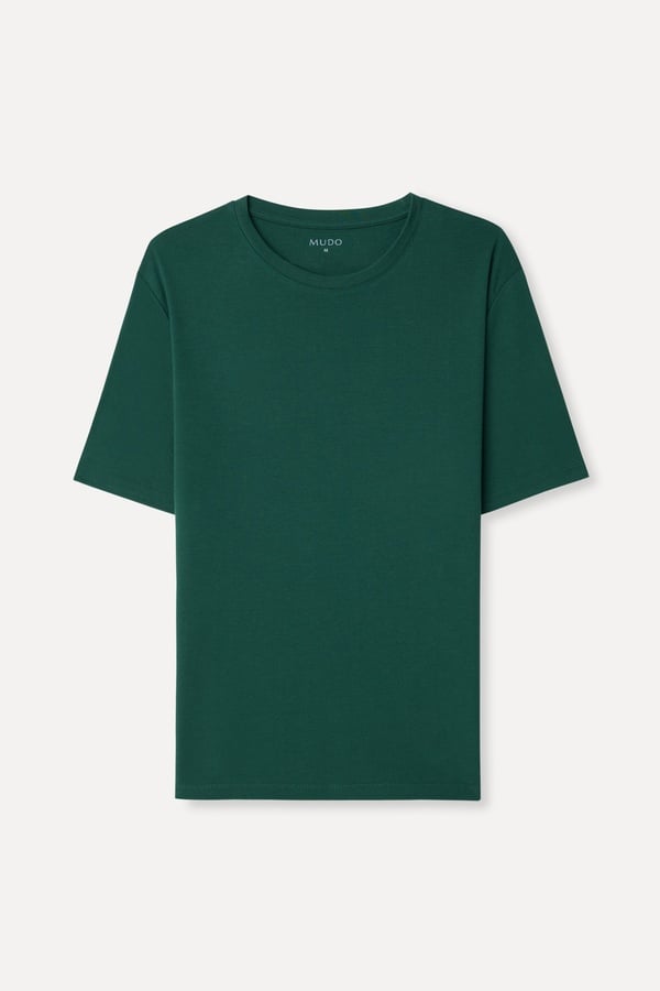 Erkek Yeşil Bisiklet Yaka T-Shirt