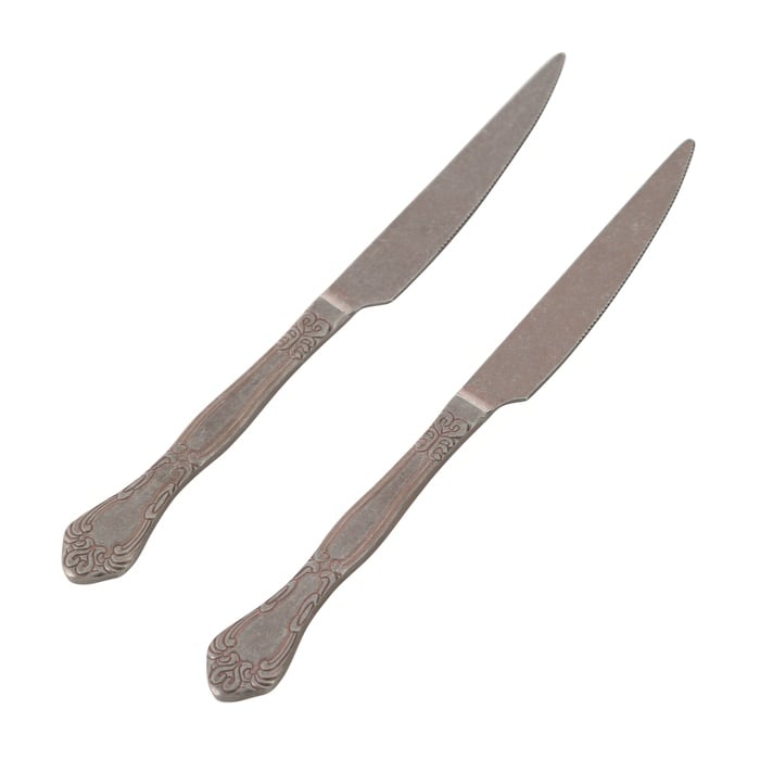 ANTIQUE STEEL GOLD YEMEK BIÇAĞI 2 Lİ SET