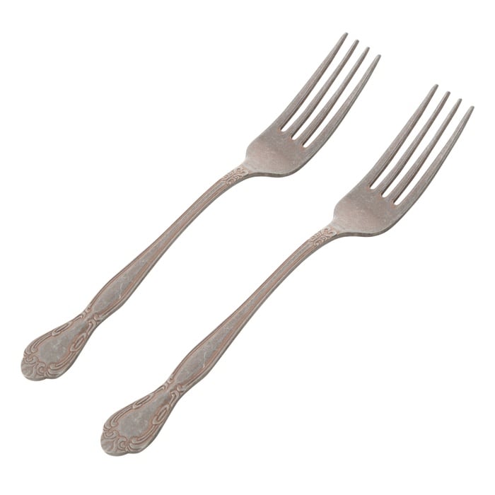 ANTIQUE STEEL GOLD YEMEK ÇATALI 2 Lİ SET