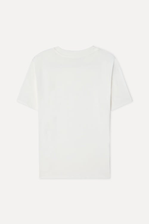 Kadın Kırık Beyaz Bisiklet Yaka T-Shirt