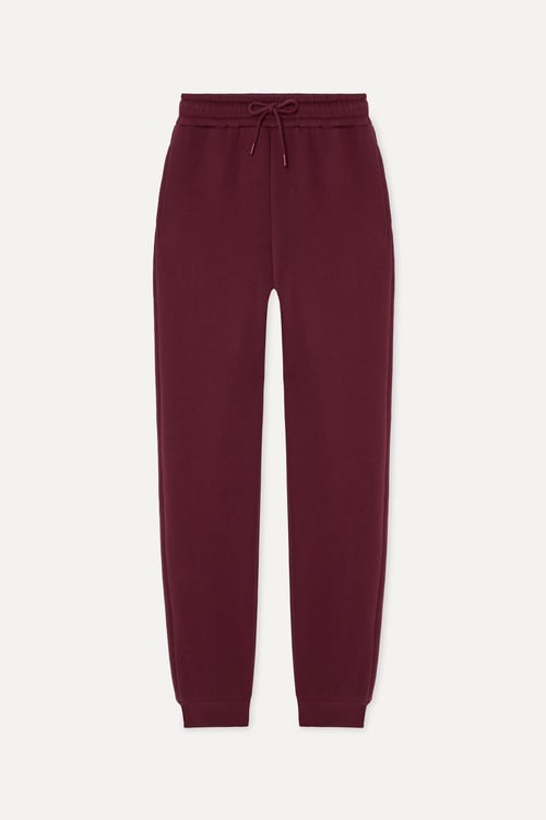 Kadın Bordo Beli Lastijki Jogger Eşofman Altı