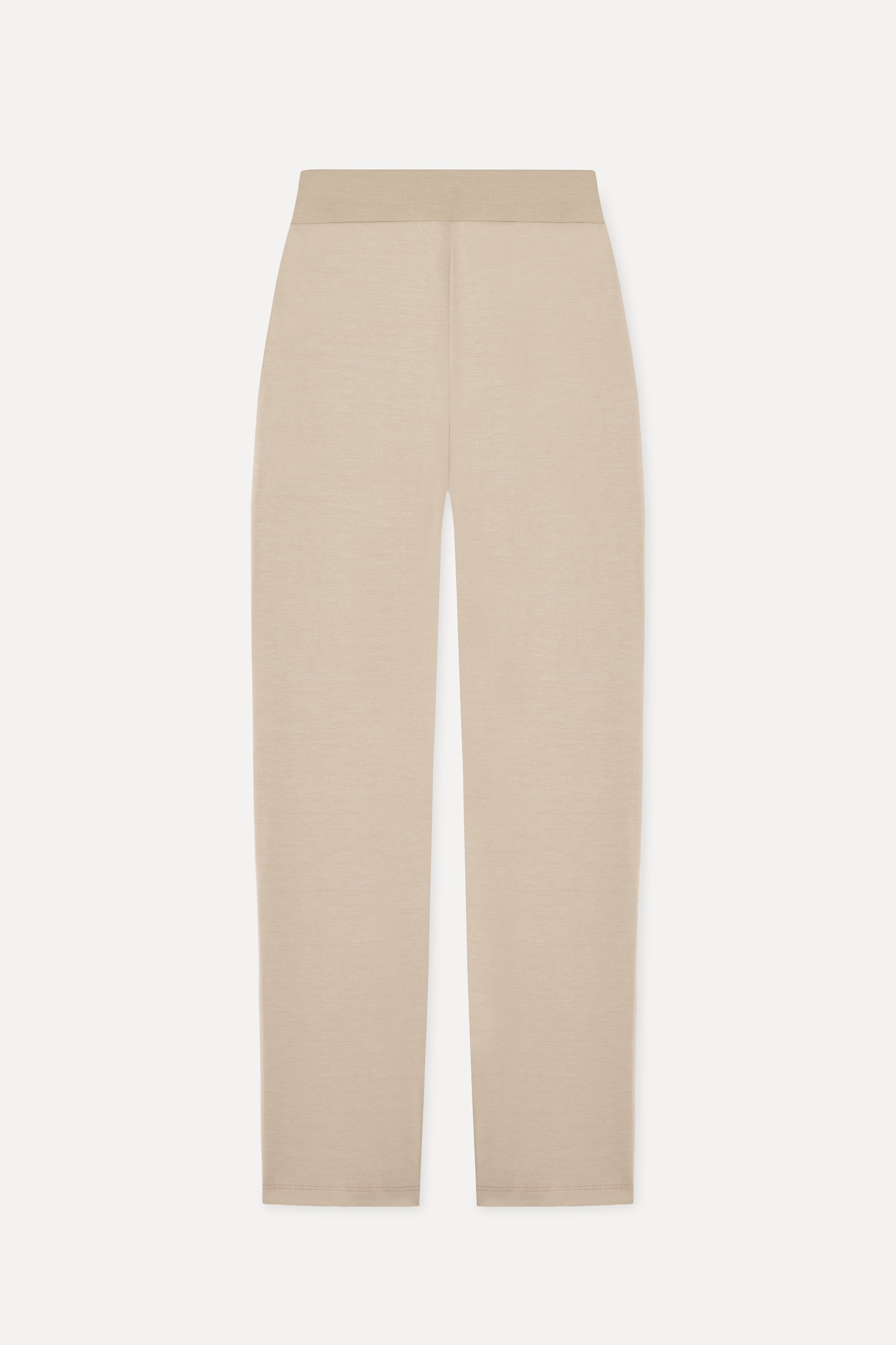 Kadın Bej Straight Fit Modal Karışımlı Pantolon