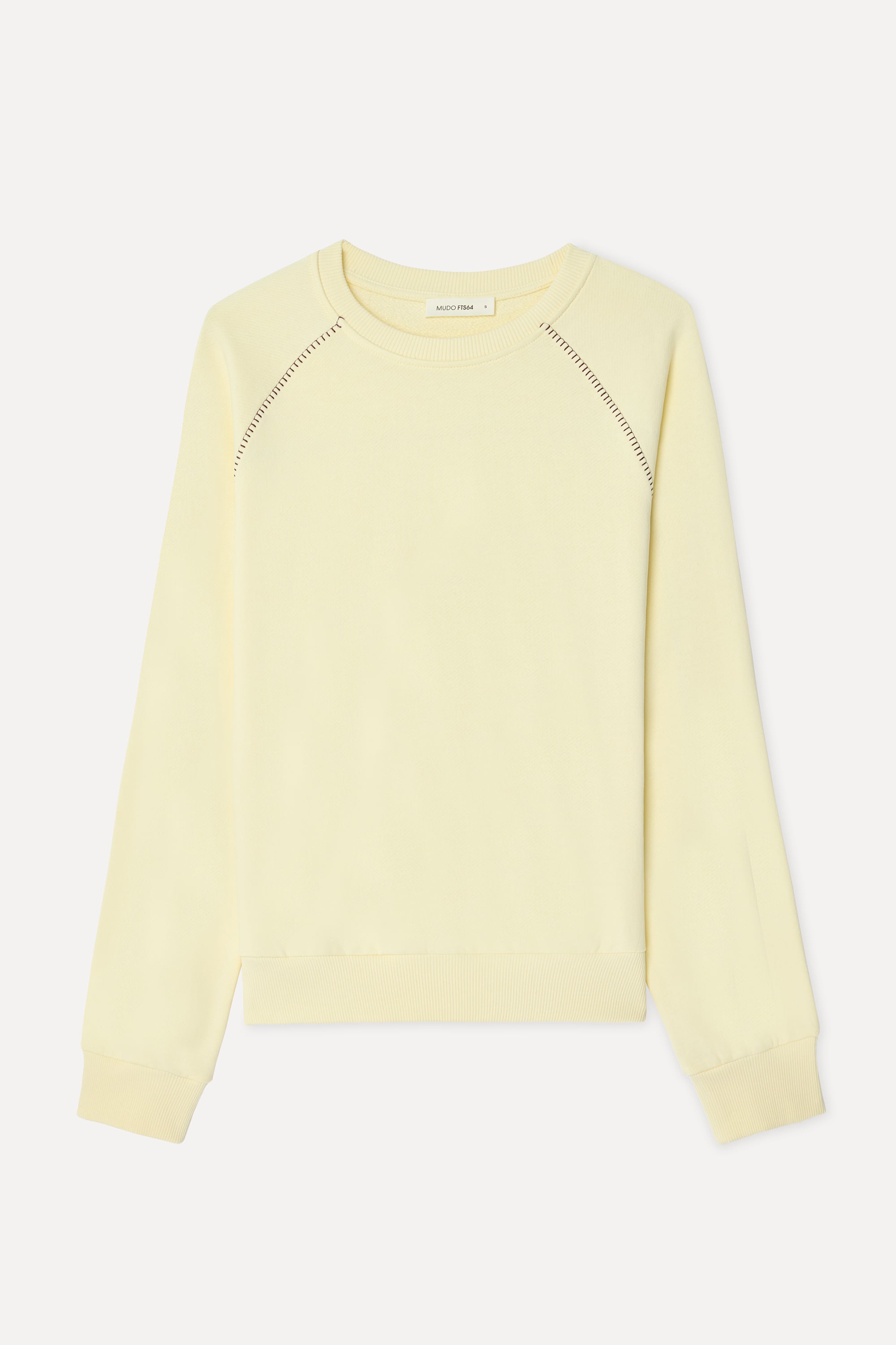 Kadın Sarı Loose Fit Bisiklet Yaka Sweatshirt