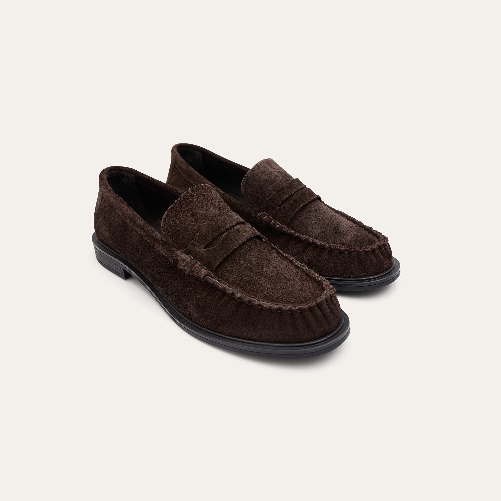 Kadın Kahverengi Süet Dokulu Loafer Ayakkabı