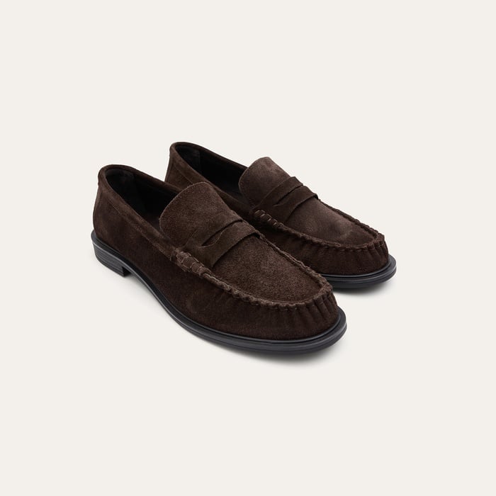 Kadın Kahverengi Süet Dokulu Loafer Ayakkabı