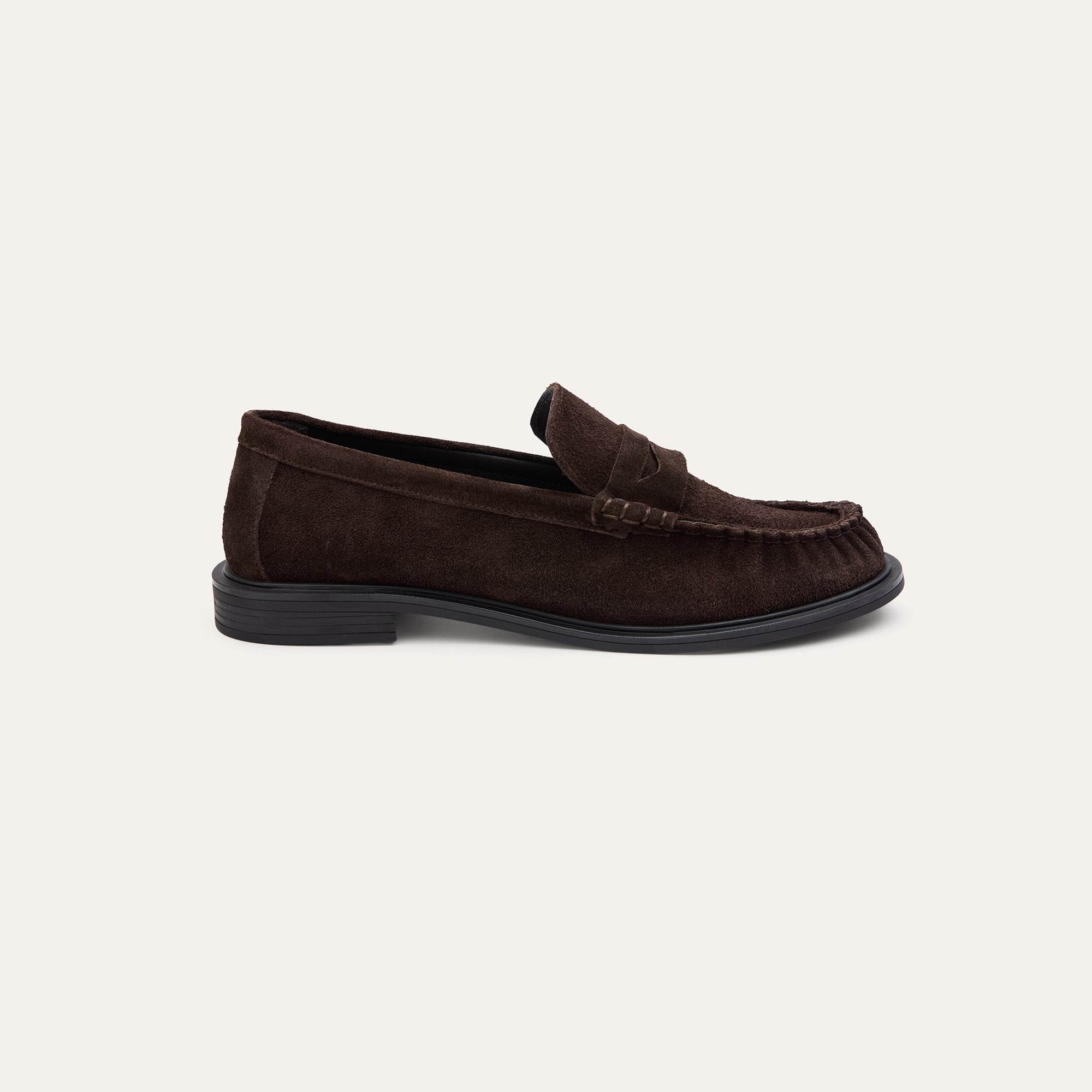 Kadın Kahverengi Süet Dokulu Loafer Ayakkabı