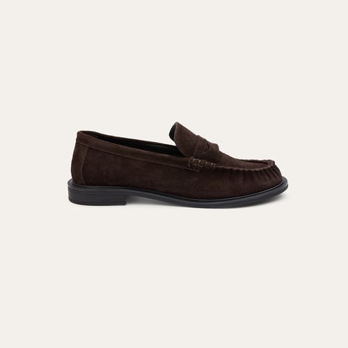 Kadın Kahverengi Süet Dokulu Loafer Ayakkabı