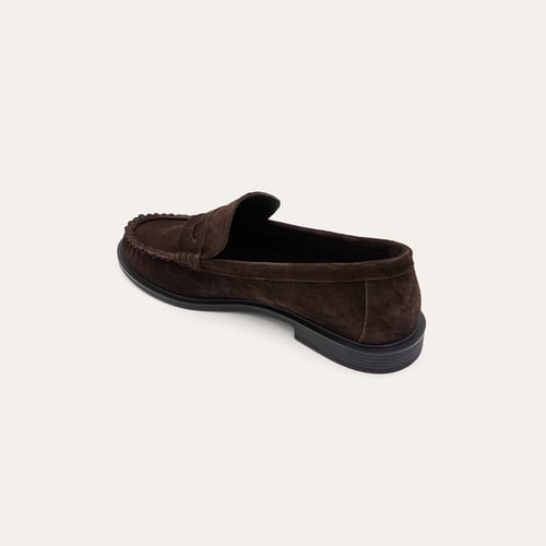 Kadın Kahverengi Süet Dokulu Loafer Ayakkabı