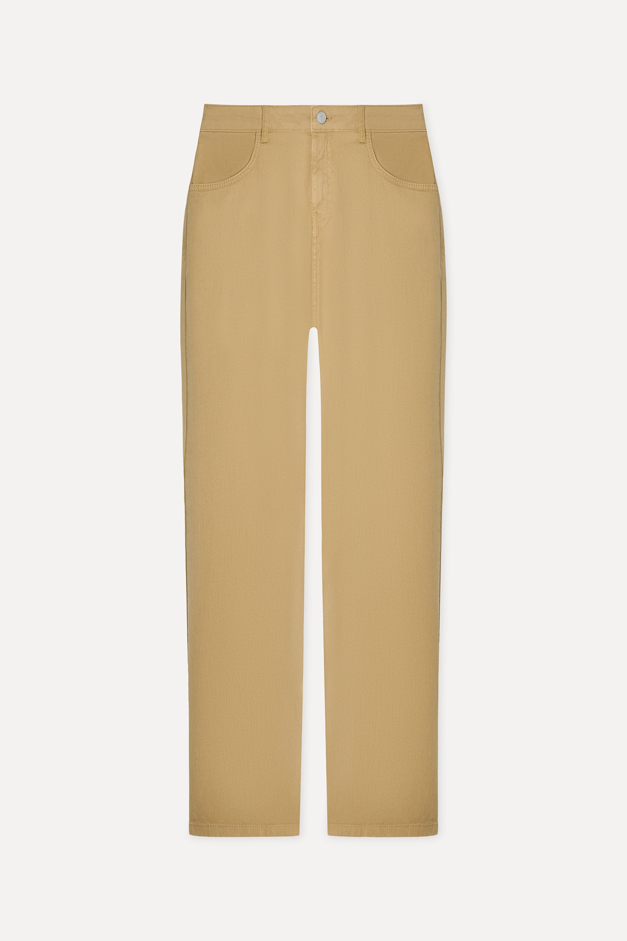 Kadın Bej Rengi Cropped Flare Fit Pantolon