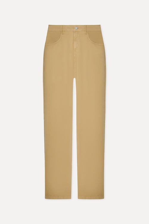 Kadın Bej Rengi Cropped Flare Fit Pantolon