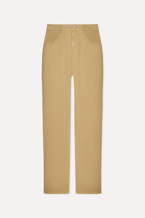 Kadın Bej Rengi Cropped Flare Fit Pantolon