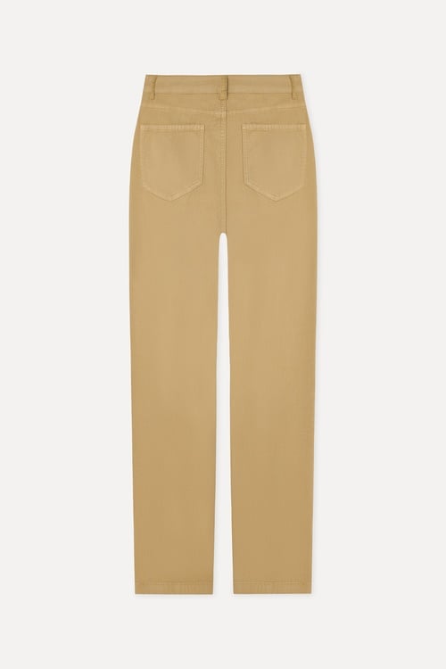 Kadın Bej Rengi Cropped Flare Fit Pantolon