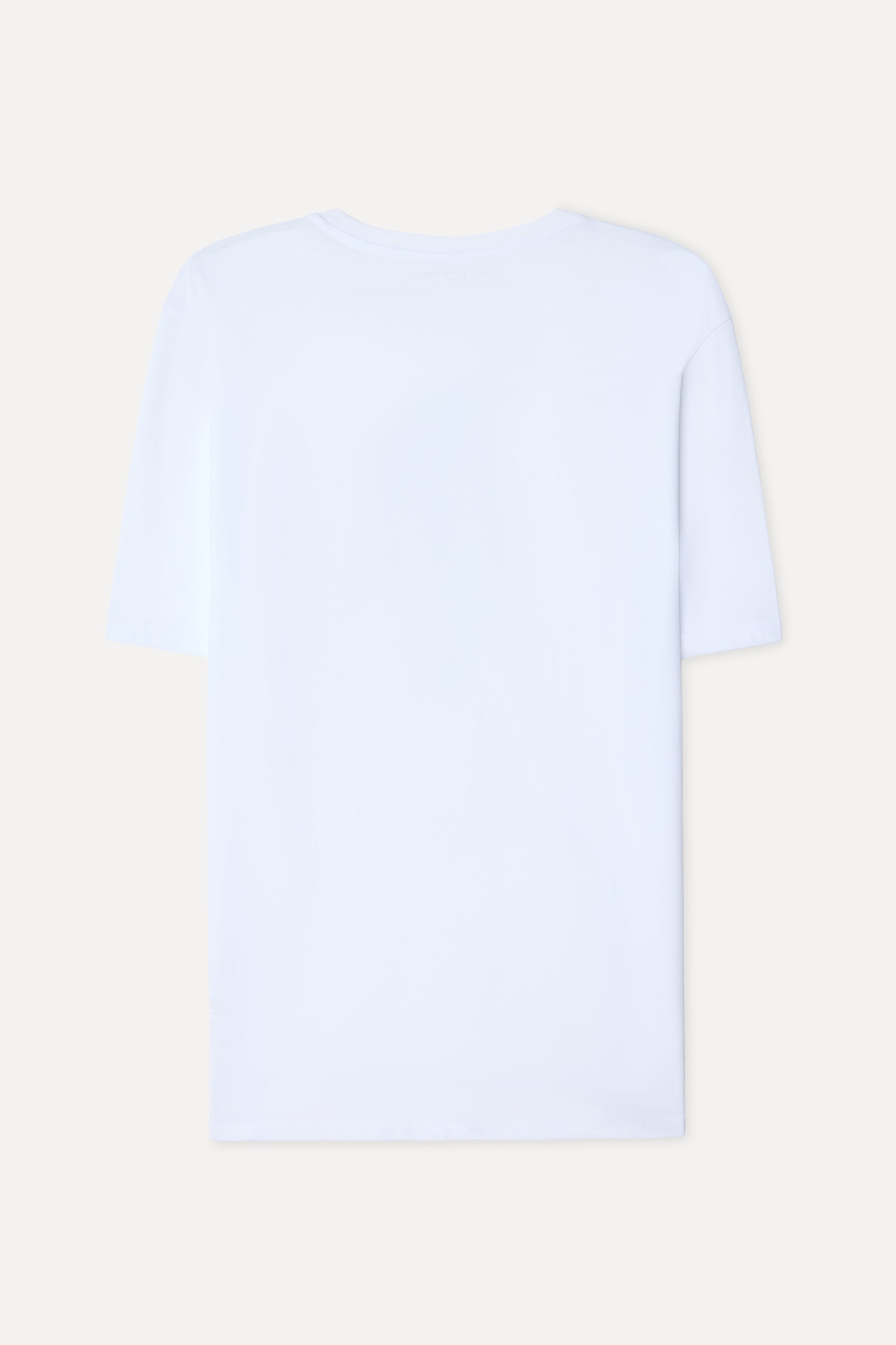 Erkek Beyaz Baskılı Bisiklet Yaka T-Shirt