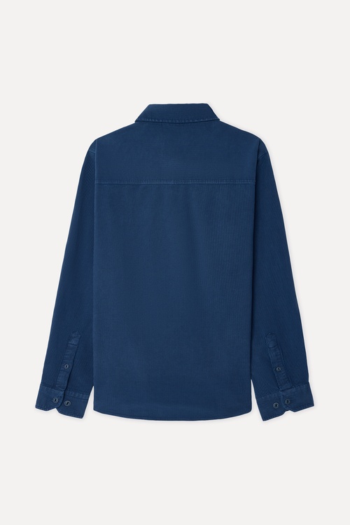 Erkek Lacivert Comfort Fit Çift Cepli Uzun Kollu Gömlek
