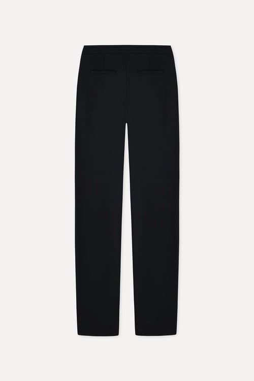  Erkek Siyah Beli Lastikli Straight Fit Pantolon