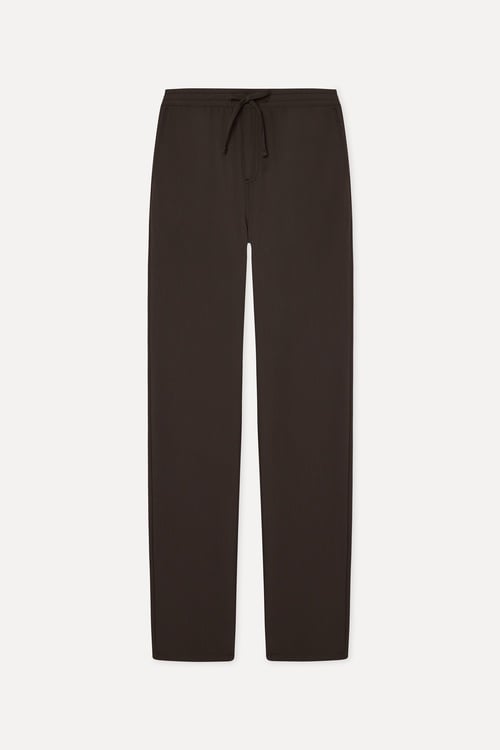  Erkek Kahverengi Beli Lastikli Straight Fit Pantolon