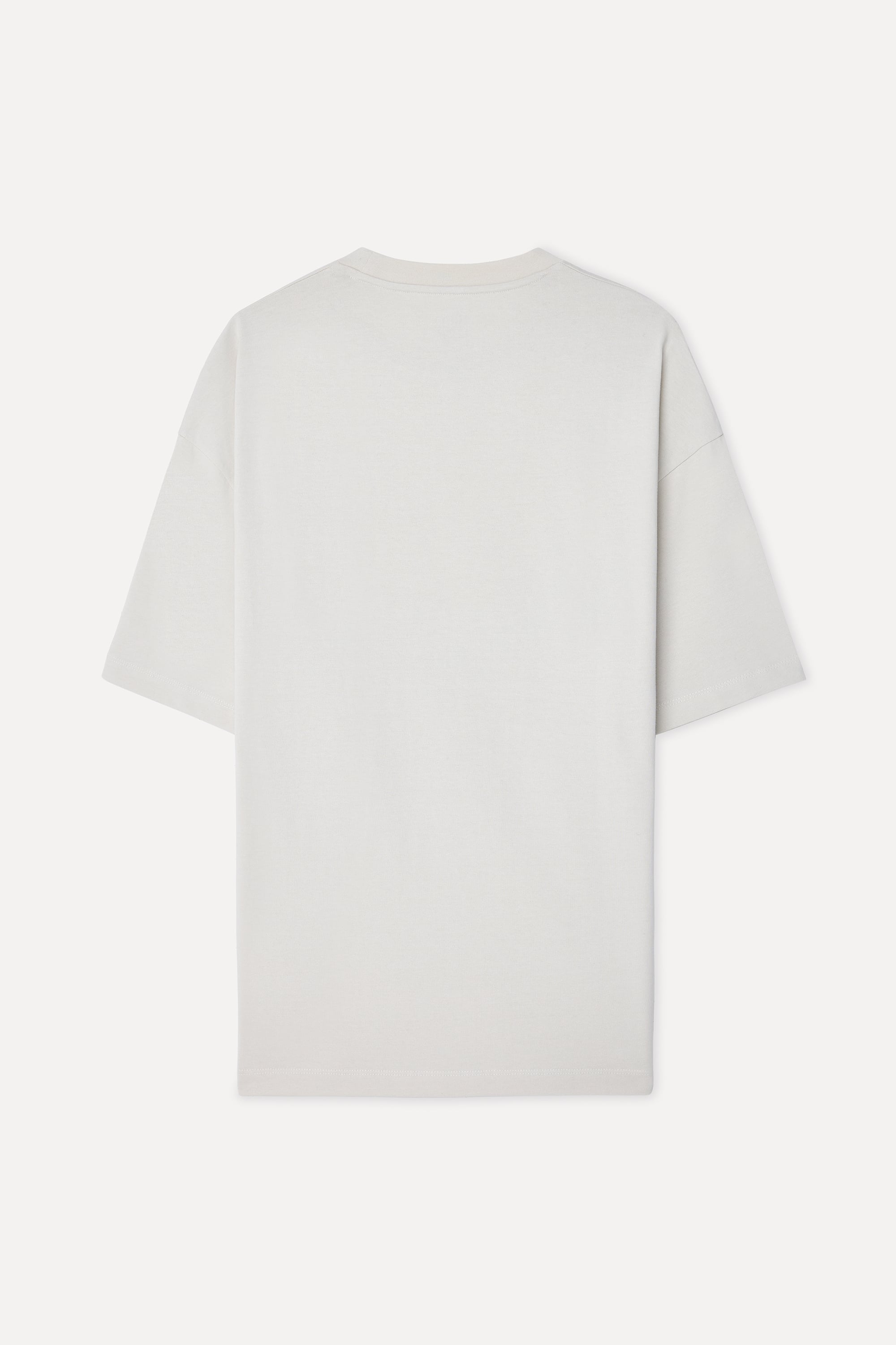 Erkek Beyaz Baskılı Oversize Bisiklet Yaka T-Shirt