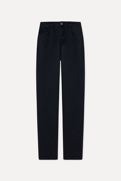  Erkek Siyah Loose Fit Jean Pantolon