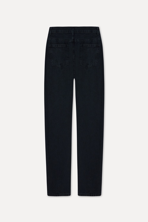  Erkek Siyah Loose Fit Jean Pantolon