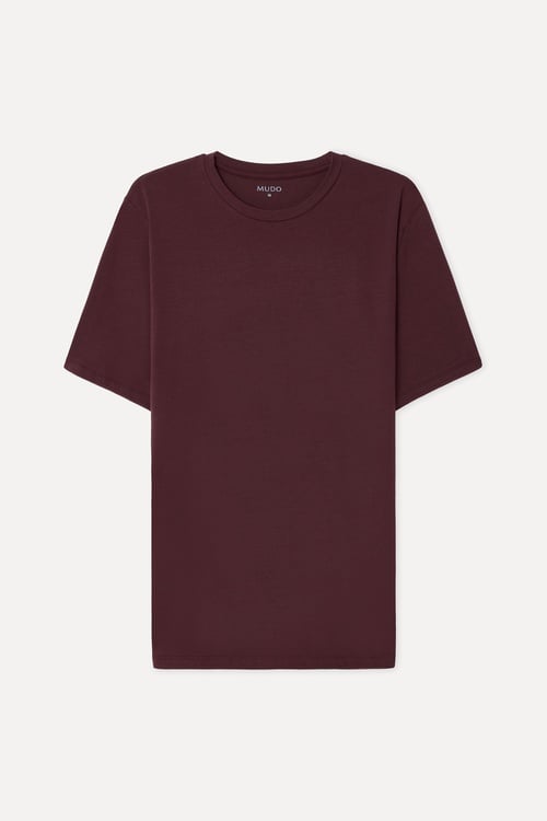 Erkek Mürdüm Bisiklet Yaka T-Shirt
