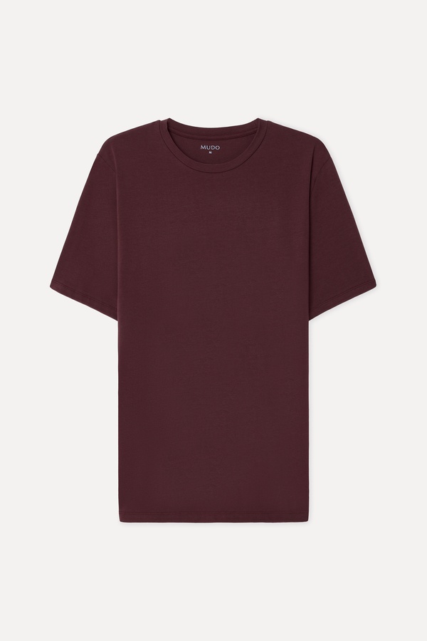 Erkek Mürdüm Bisiklet Yaka T-Shirt