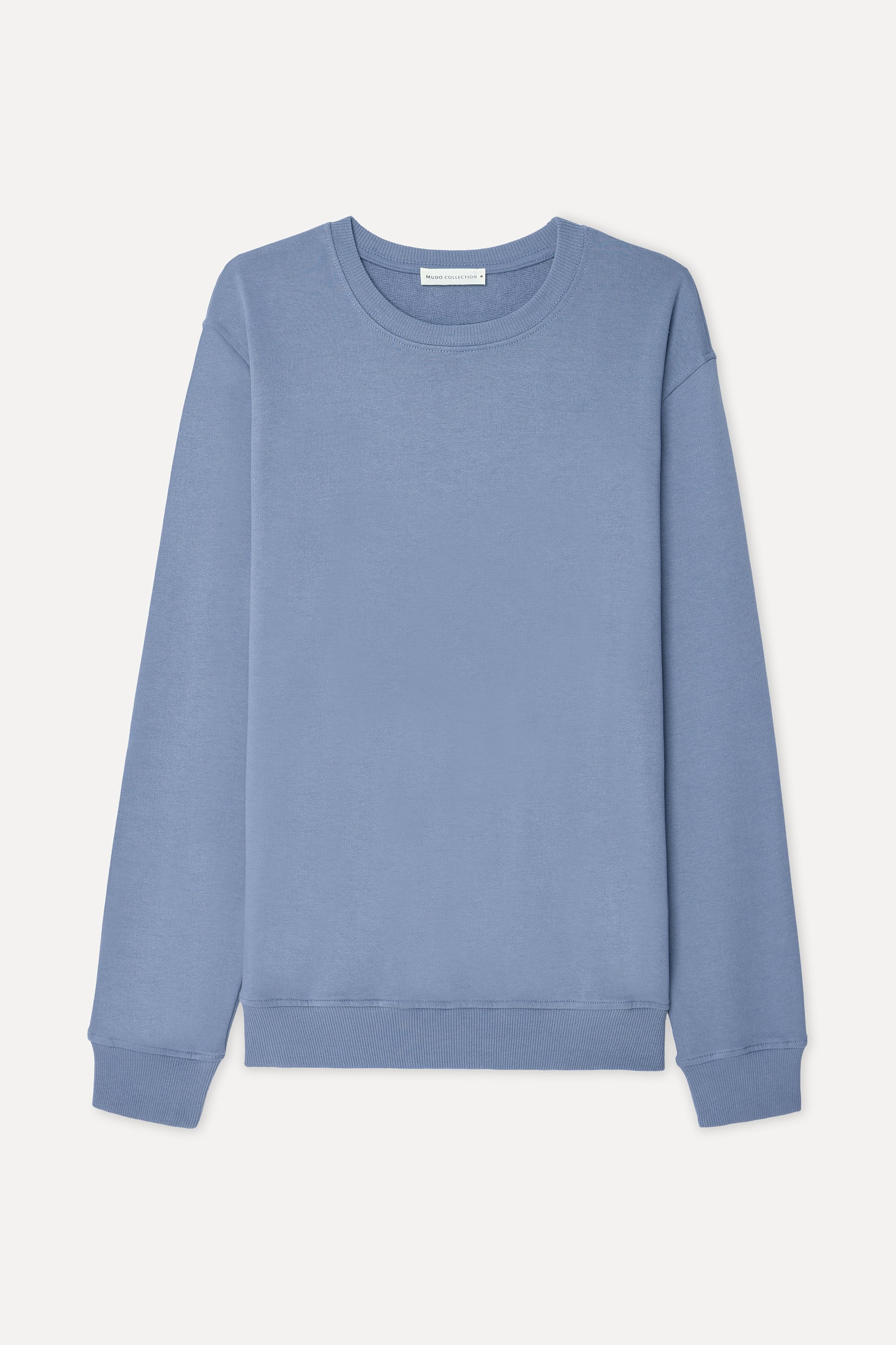 Erkek Mavi Bisiklet Yaka Sweatshirt
