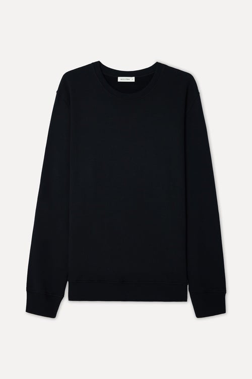  Erkek Siyah Bisiklet Yaka Sweatshirt