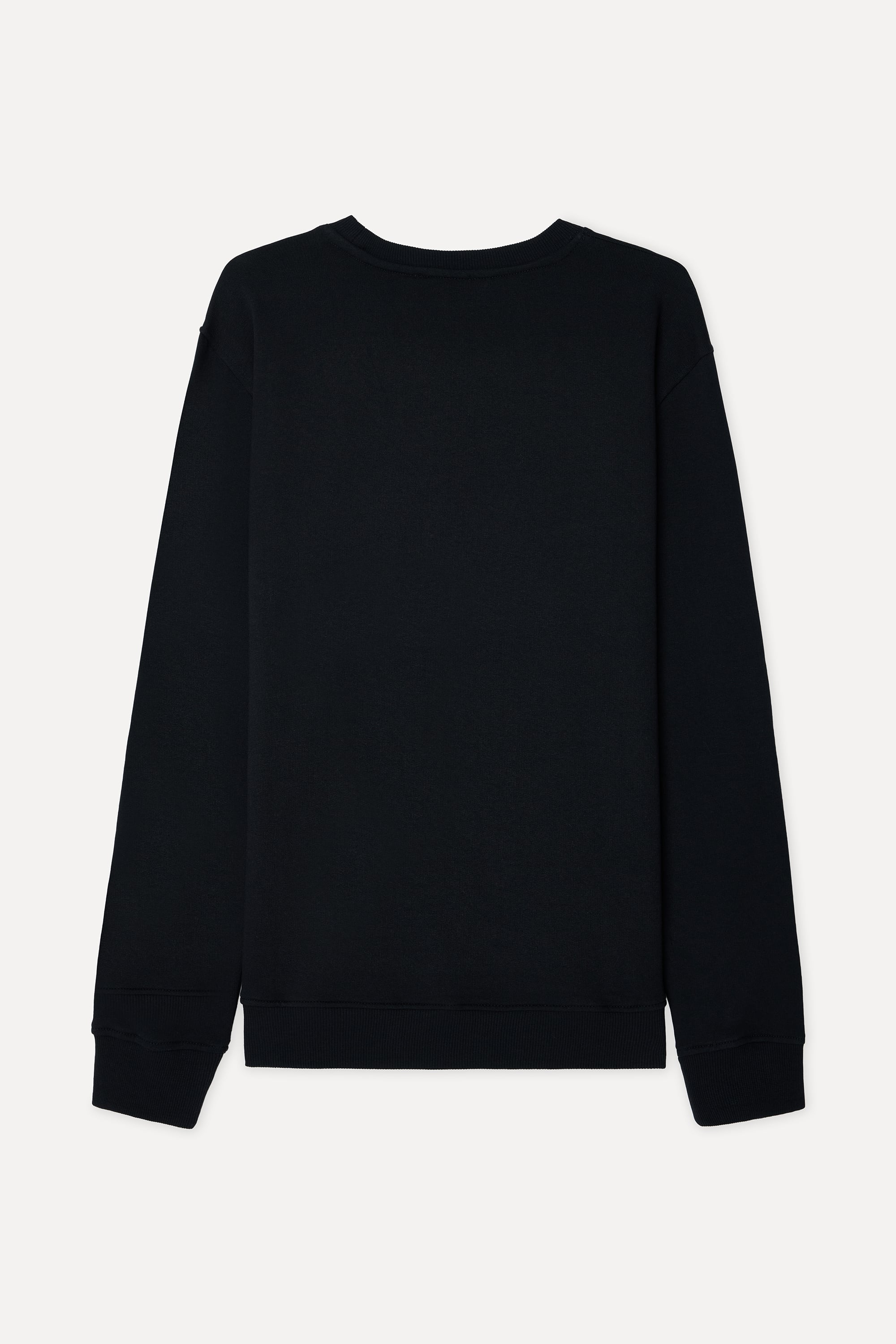Erkek Siyah Bisiklet Yaka Sweatshirt