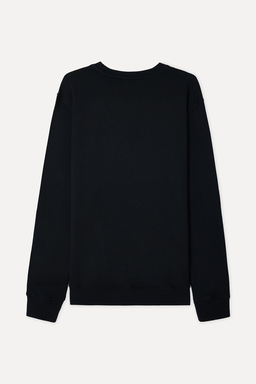  Erkek Siyah Bisiklet Yaka Sweatshirt