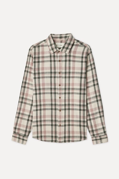 Erkek Pembe Ekoseli Regular Fit Uzun Kollu Gömlek