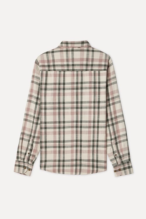 Erkek Pembe Ekoseli Regular Fit Uzun Kollu Gömlek