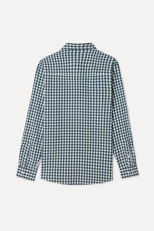 Erkek Lacivert Ekoseli Regular Fit Uzun Kollu Gömlek