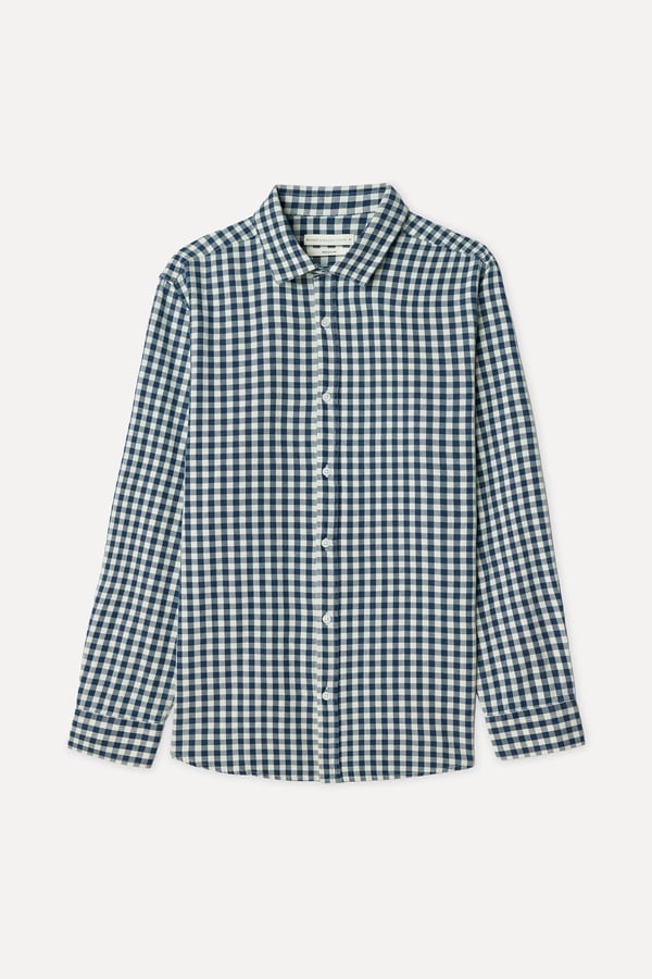 Erkek Lacivert Ekoseli Regular Fit Uzun Kollu Gömlek