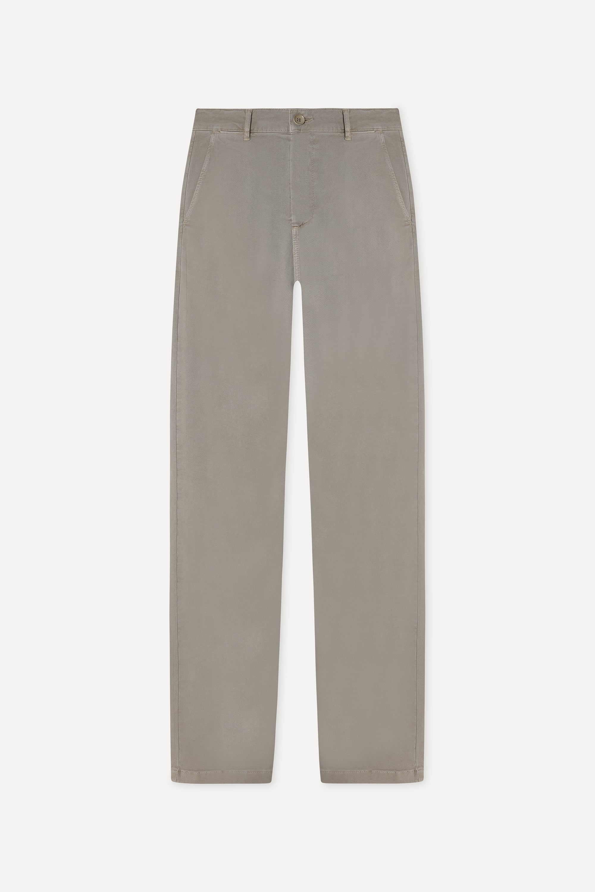 Erkek Vizon Rengi Slim Straight Fit Chino Pantolon