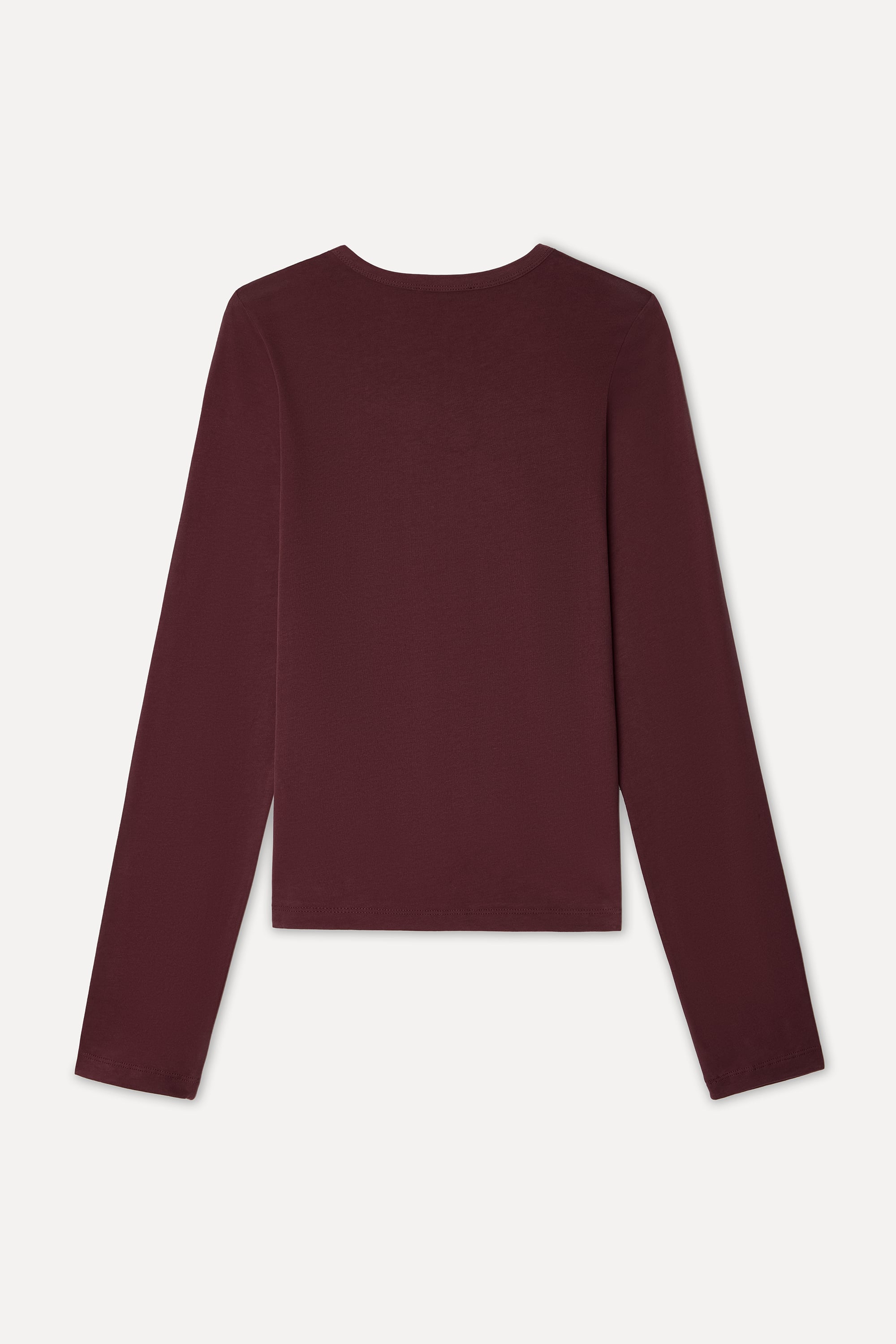 Kadın Bordo Açık Yaka Uzun Kollu T-Shirt