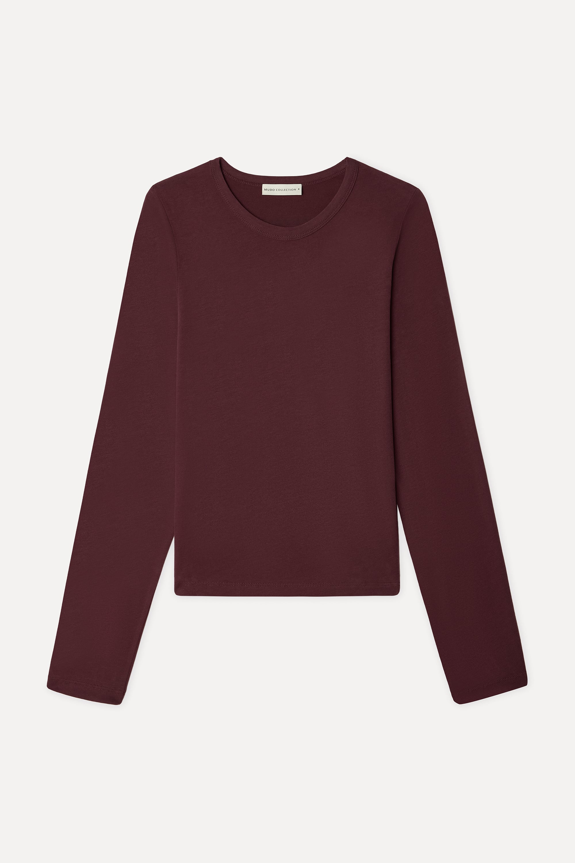 Kadın Bordo Açık Yaka Uzun Kollu T-Shirt