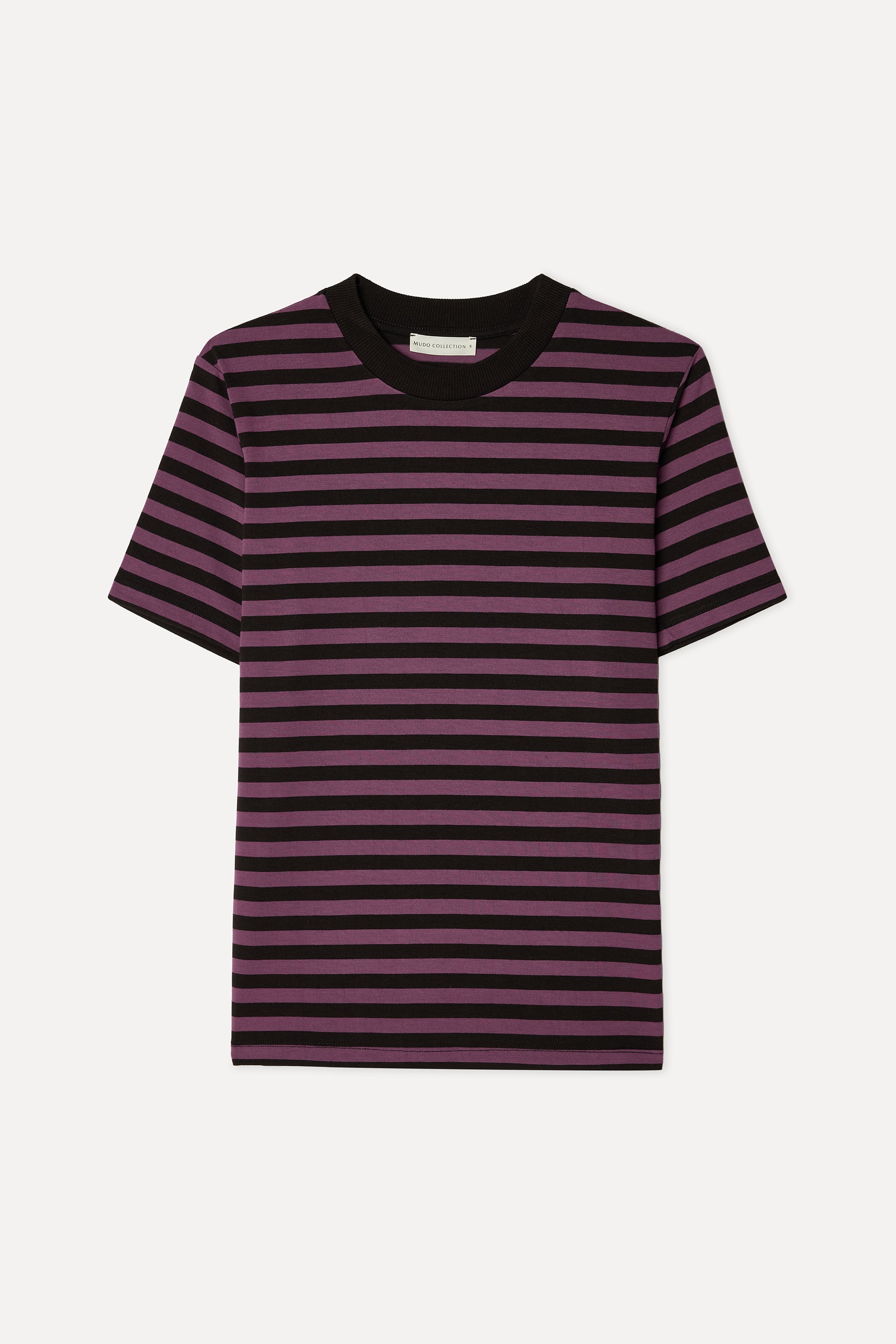 Kadın Kahverengi Çizgili Bisiklet Yaka T-Shirt
