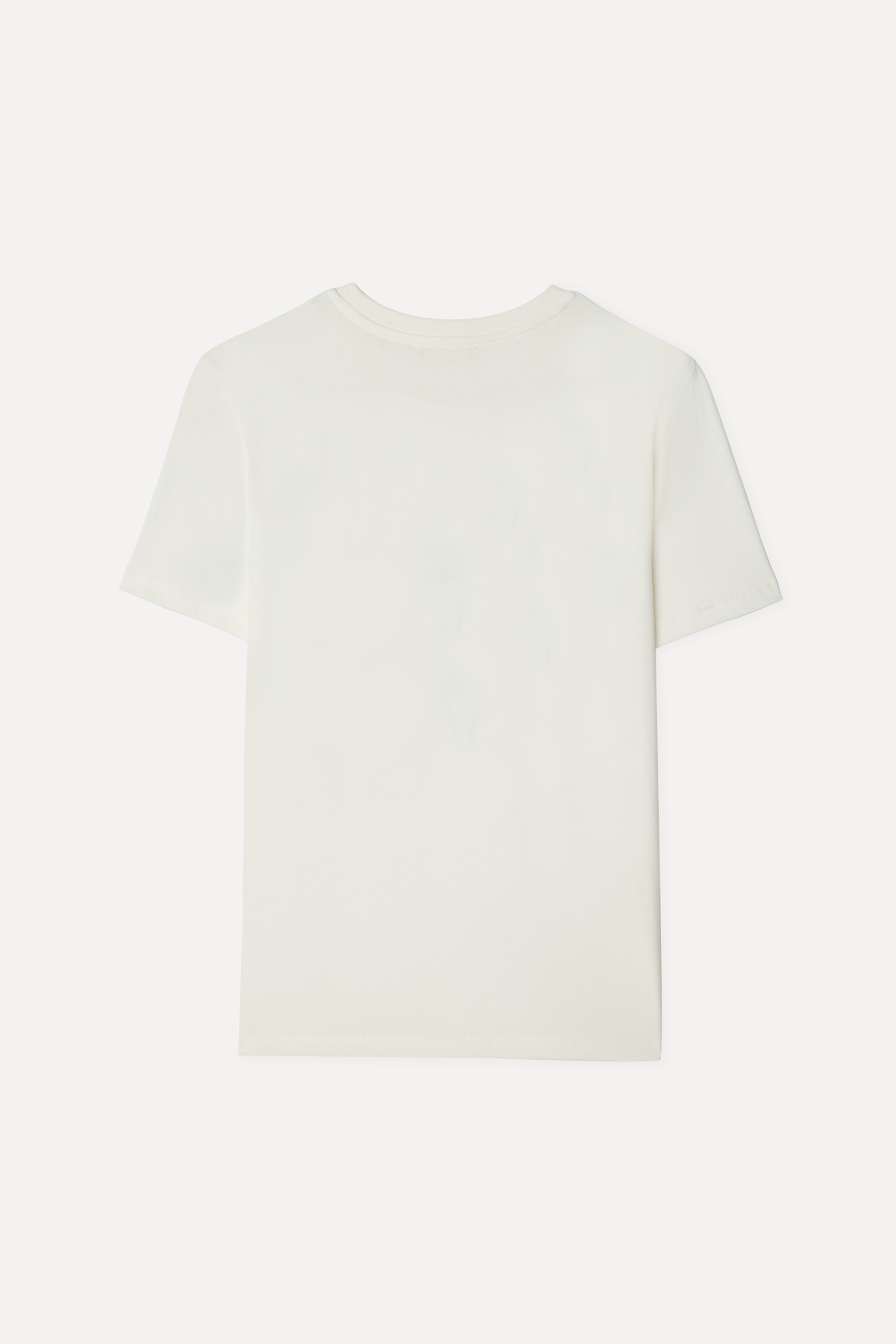 Kadın Kırık Beyaz Baskılı Bisiklet Yaka T-Shirt