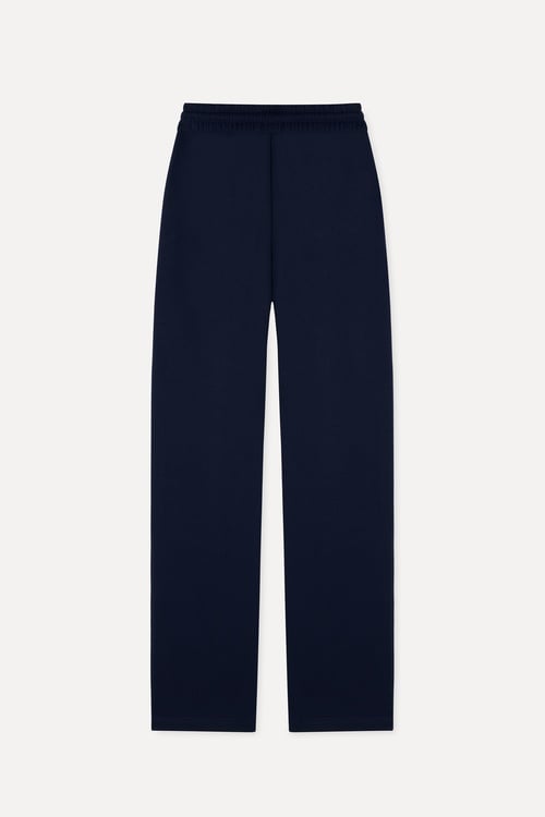 Kadın Lacivert Wide Leg Beli Bağlamalı Pantolon