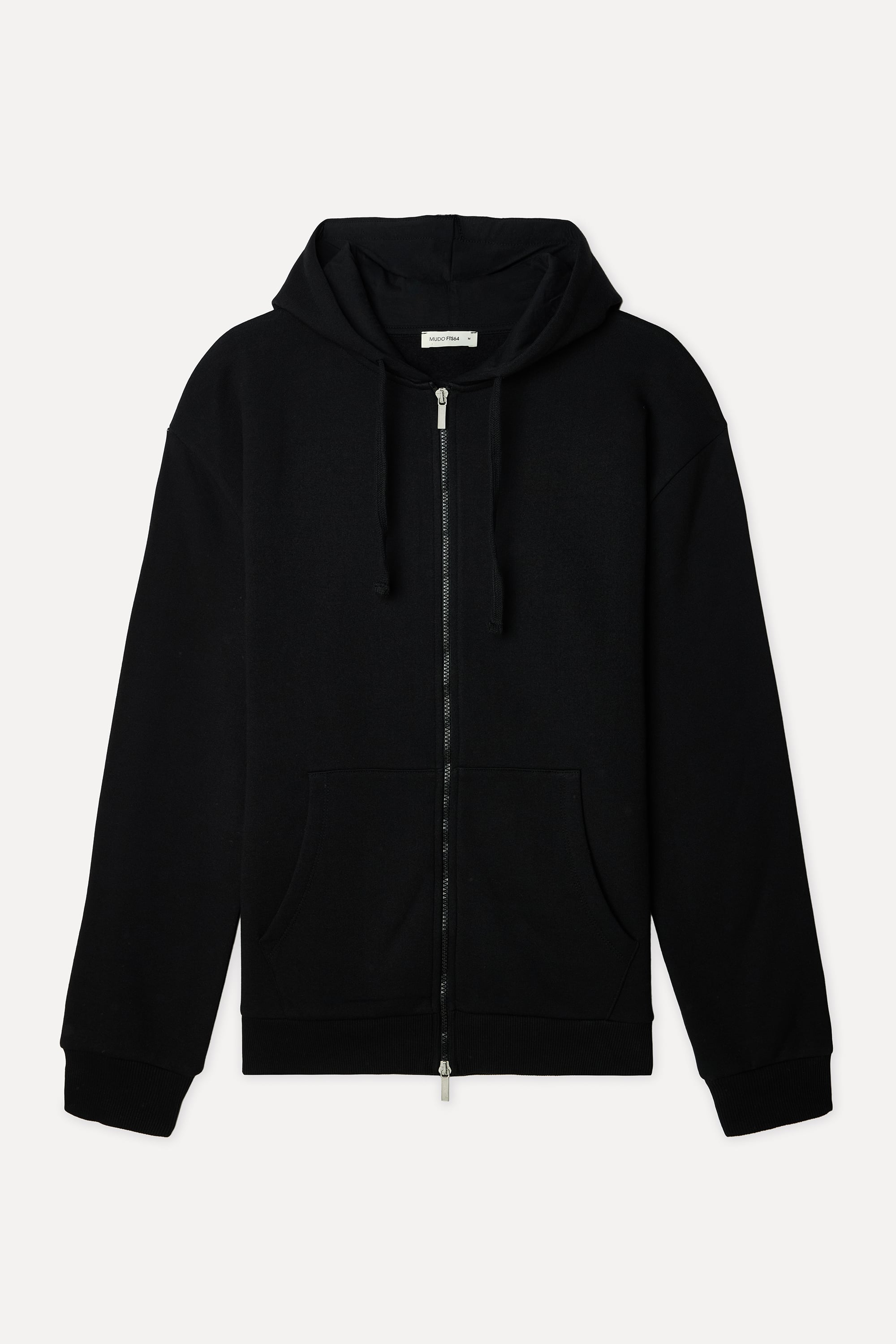 Erkek Siyah Comfort Fit Kapüşonlu Fermuarlı Sweatshirt