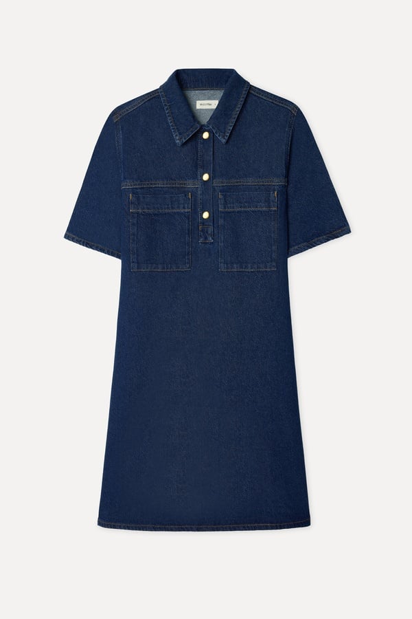 Kadın İndigo A Form Jean Mini Elbise